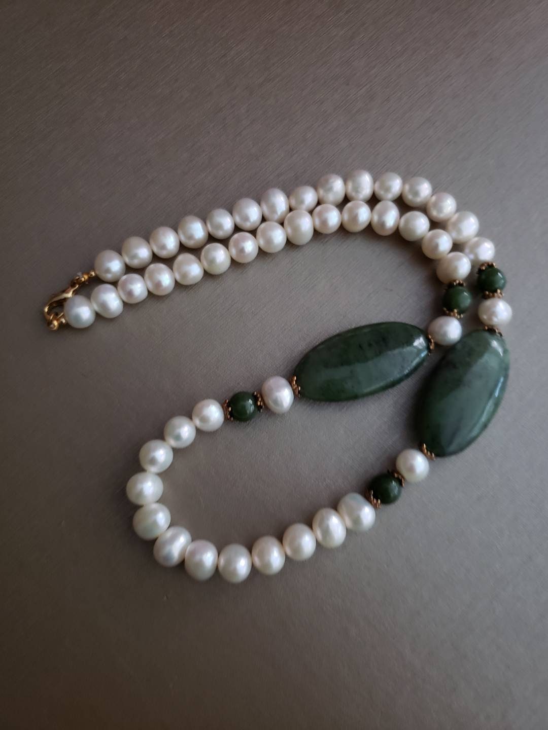 Natural Kiwi Moonstone 6mm Round Bead Necklace